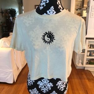 Ying and yang sun yellow crop top size M
